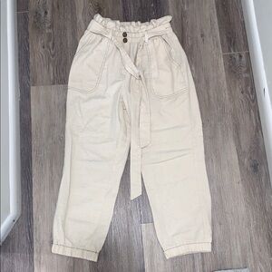 Marshalls Cream Wide-Leg Trousers